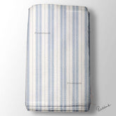 White Blue Color Stripe Printed Fabric Material